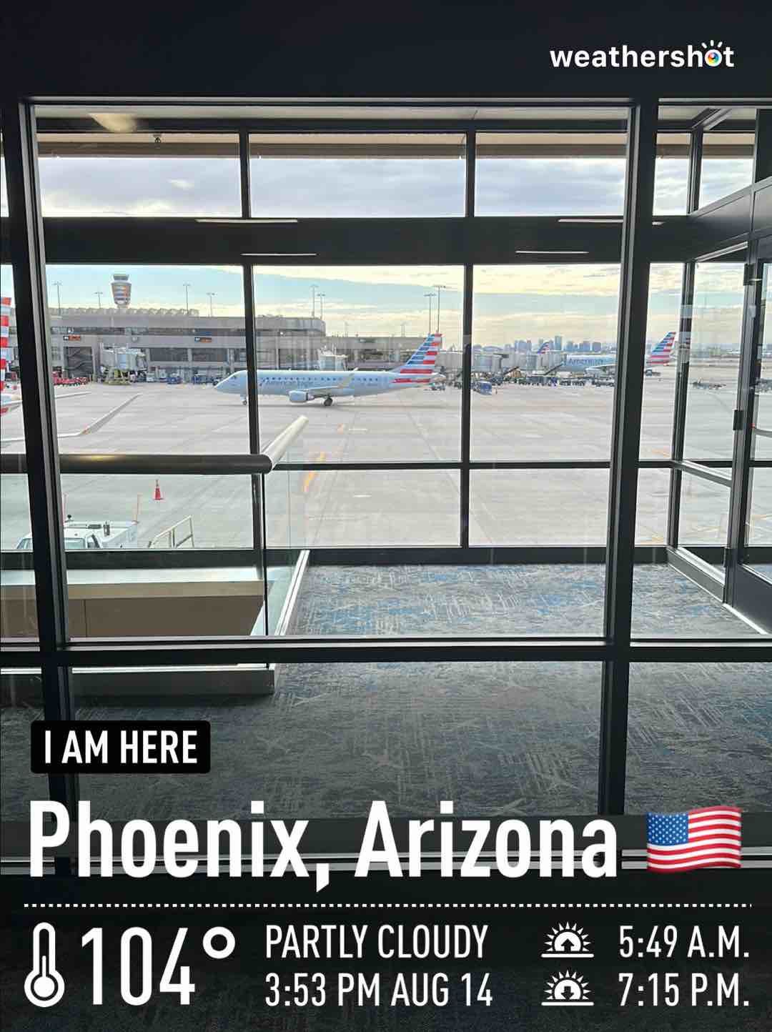 Weather in Phoenix, 104°F — August 14, 2023 (community photo)