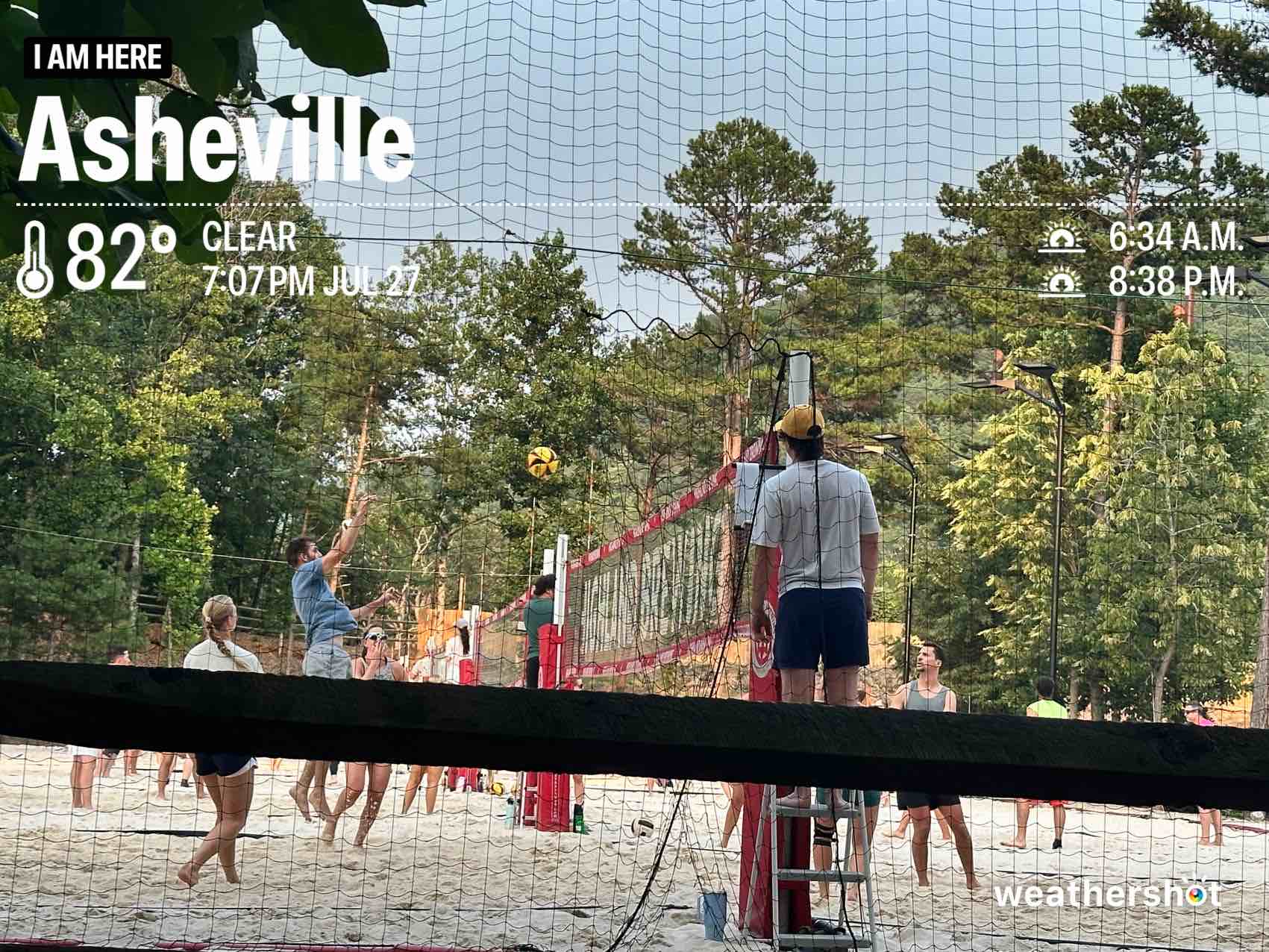 Clear weather in Asheville, 82°F — July 27, 2026 (community photo)