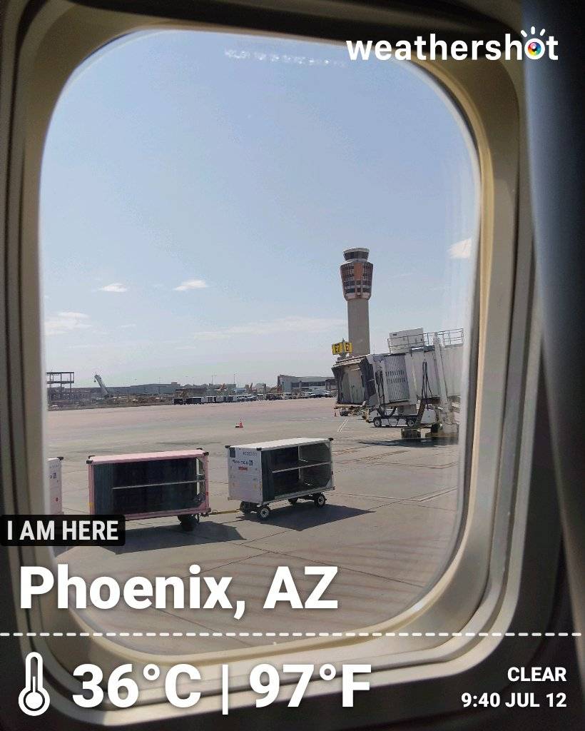 Sunny weather in Phoenix, 97°F — July 12, 2026 (community photo)