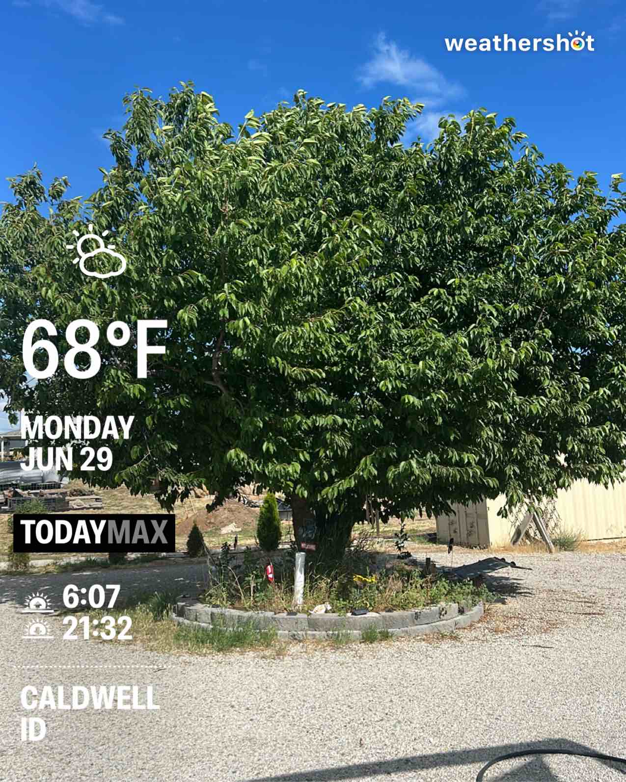 Partly cloudy weather in Caldwell, 68°F — June 29, 2026 (community photo)