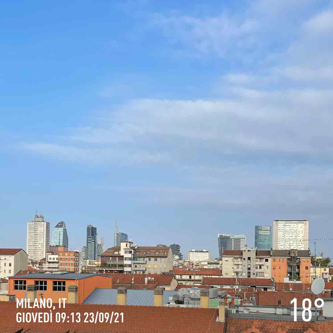 Cloudy weather in Milano, 18°C — September 23, 2021 (community photo)