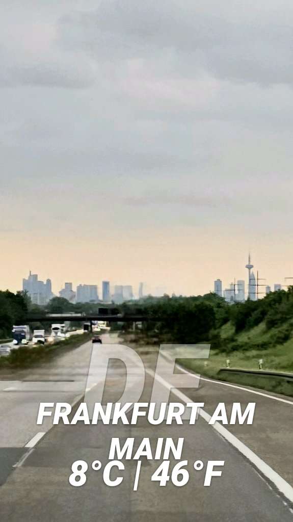 Cloudy night weather in Frankfurt am Main, 8°C — May 11, 2026 (community photo)