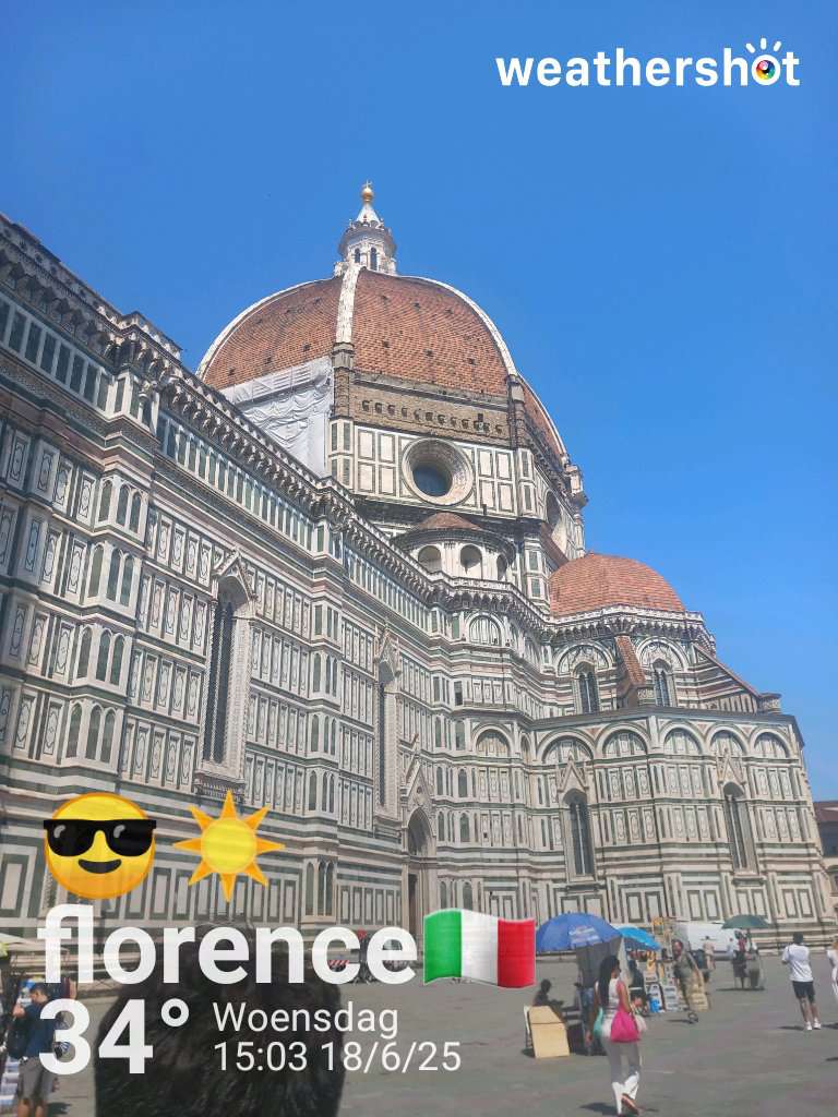 Sunny weather in Firenze, 33°C — June 18, 2025 (community photo)