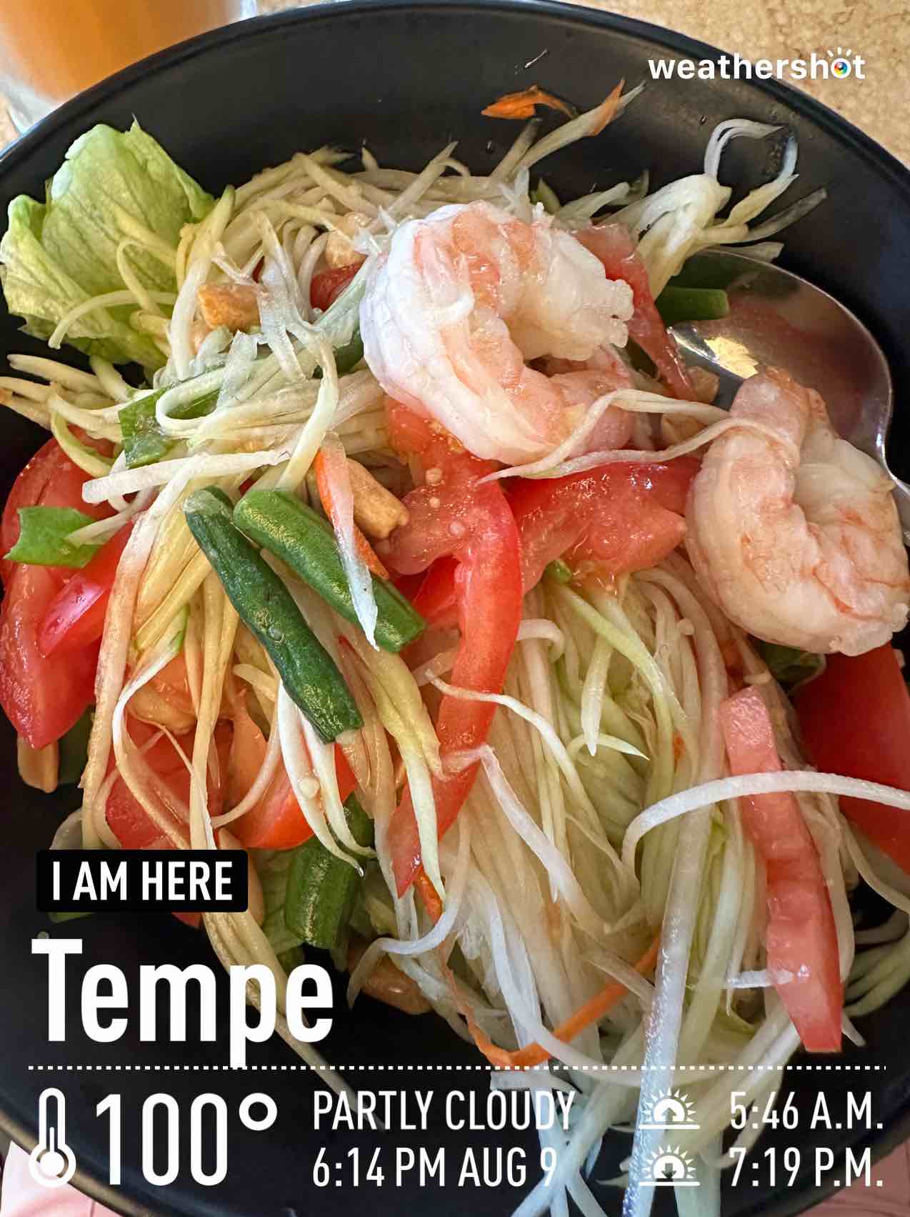 Weather in Tempe, 100°F — August 9, 2024 (community photo)