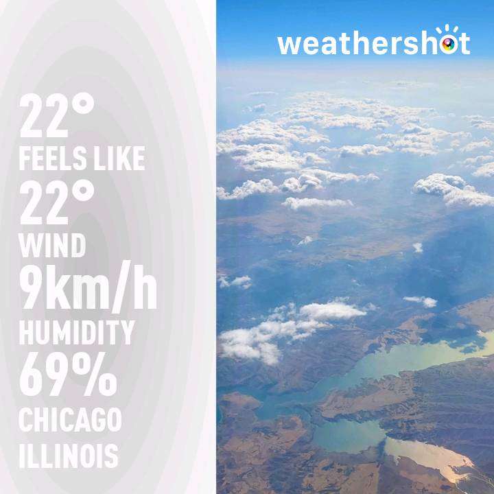 Partly cloudy weather in Chicago, 70°F — October 8, 2021 (community photo)