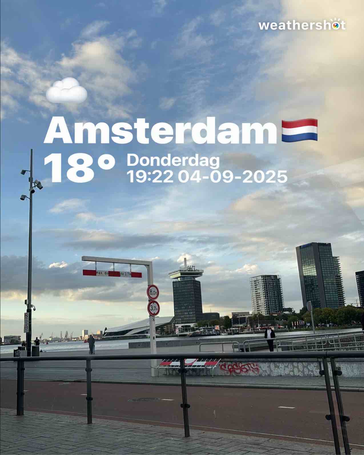 Cloudy weather in Amsterdam, 18°C — September 4, 2025 (community photo)