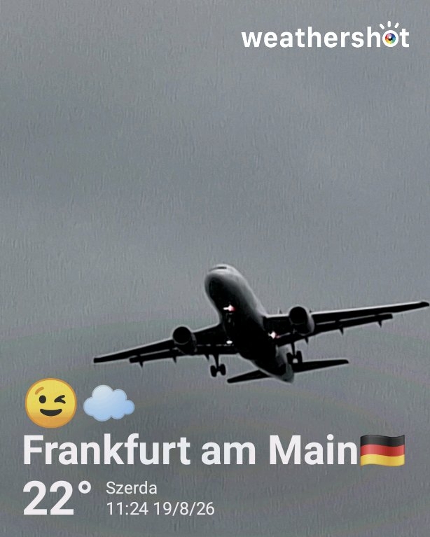 Cloudy weather in Frankfurt am Main, 22°C — August 19, 2026 (community photo)