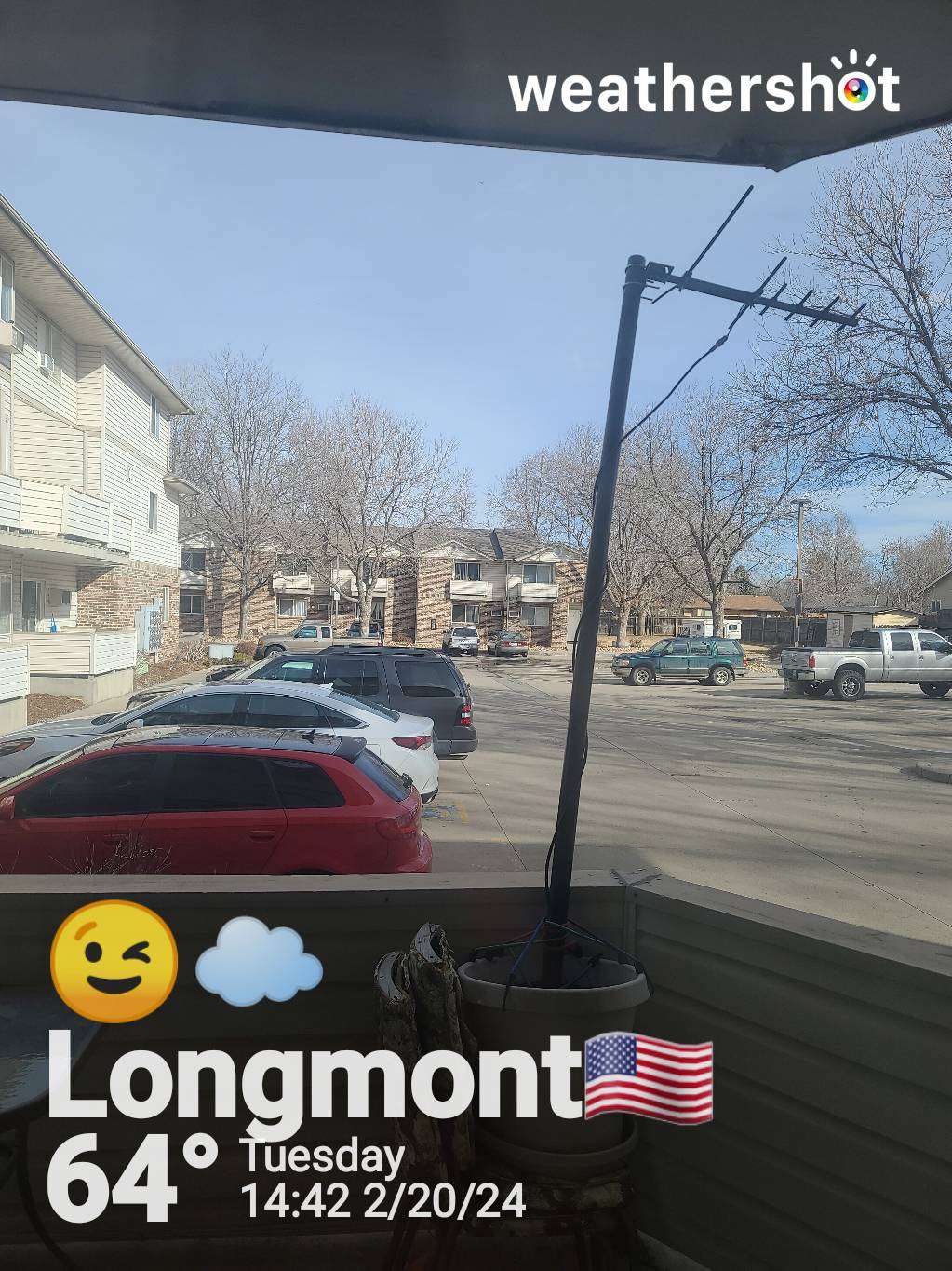 Cloudy weather in Longmont, 64°F — February 20, 2024 (community photo)
