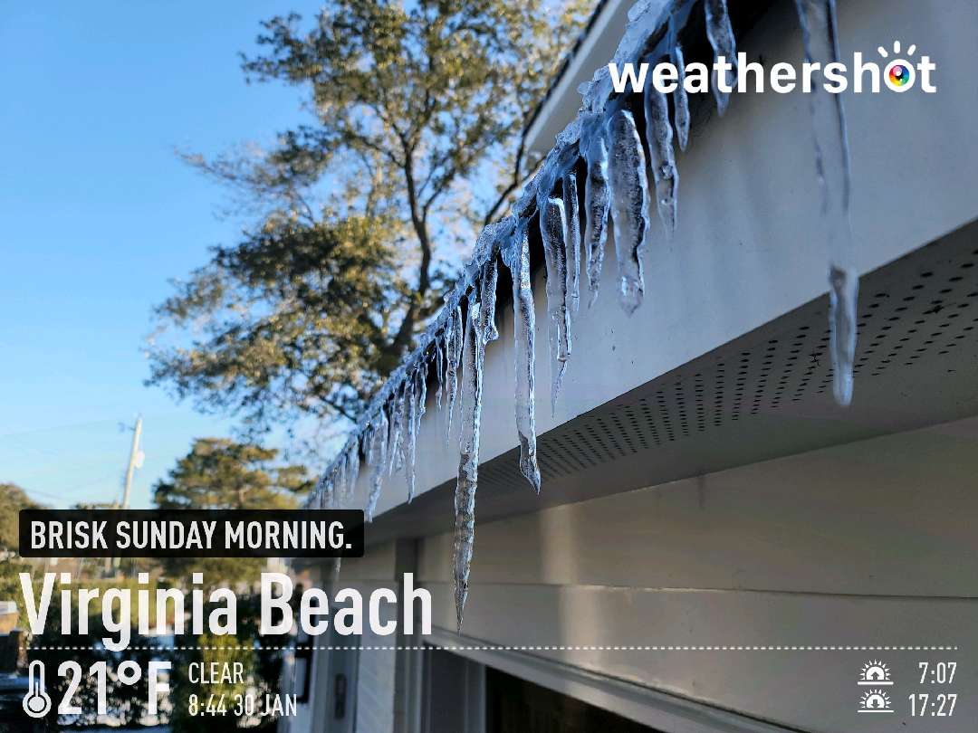 Sunny weather in Virginia Beach, 21°F — January 30, 2022 (community photo)
