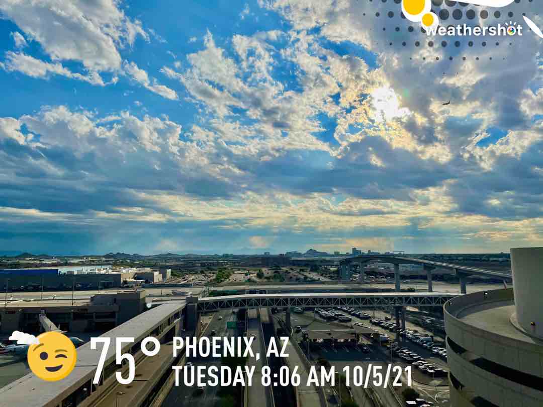 Cloudy weather in Phoenix, 75°F — October 5, 2021 (community photo)