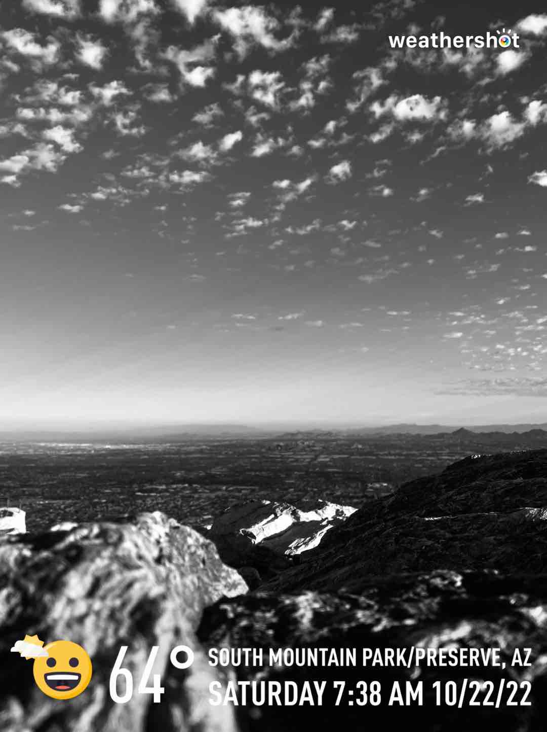 Cloudy weather in Phoenix, 64°F — October 22, 2022 (community photo)