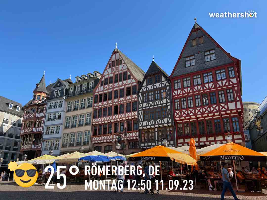Clear weather in Frankfurt am Main, 25°C — September 11, 2023 (community photo)
