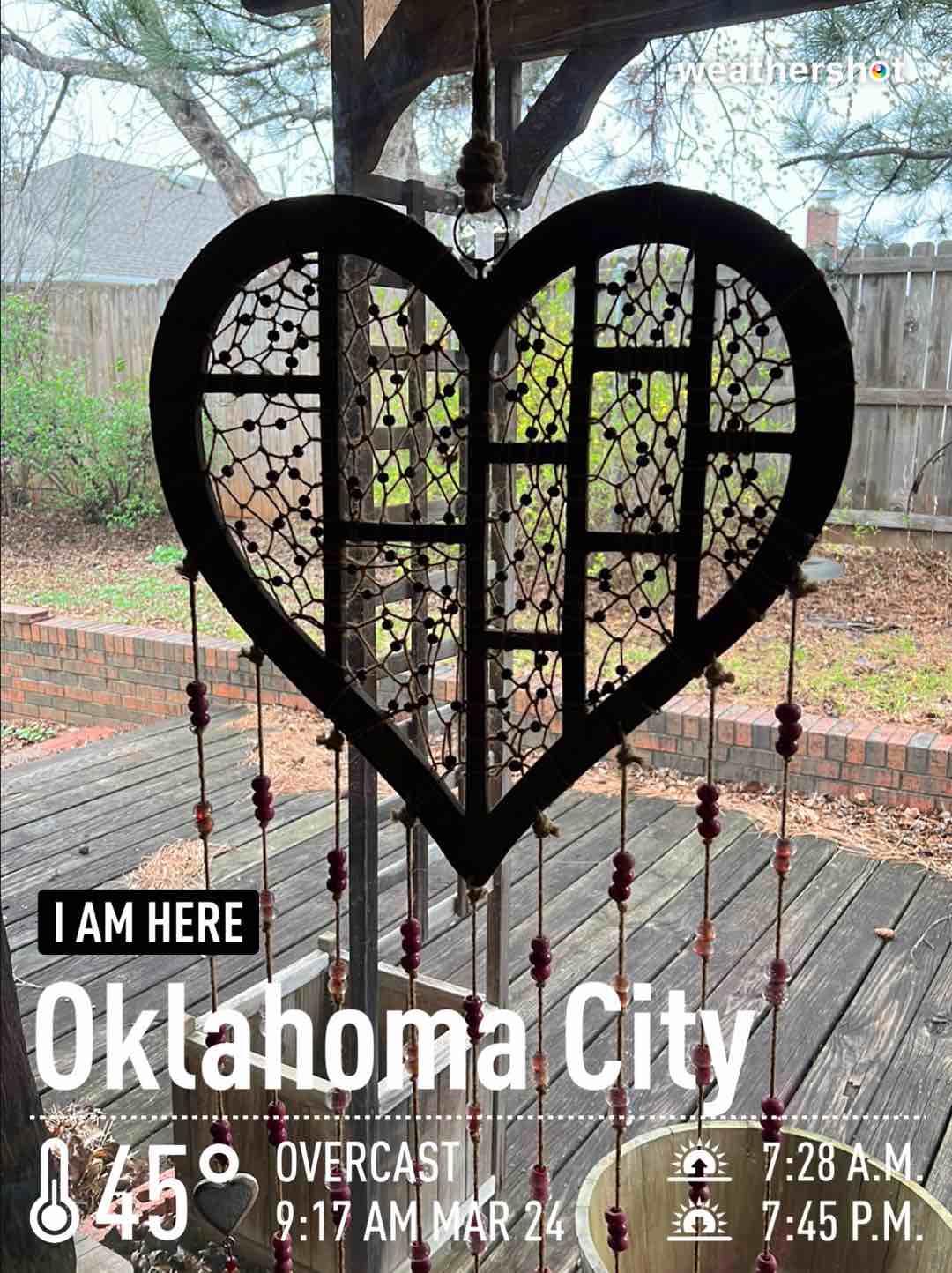 Cloudy weather in Oklahoma City, 45°F — March 24, 2023 (community photo)