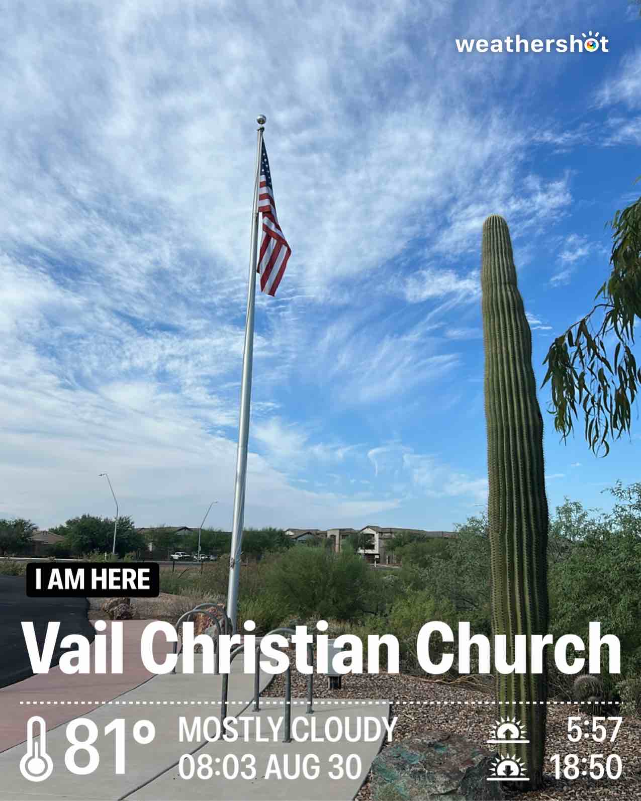 Partly cloudy weather in Tucson, 81°F — August 30, 2026 (community photo)