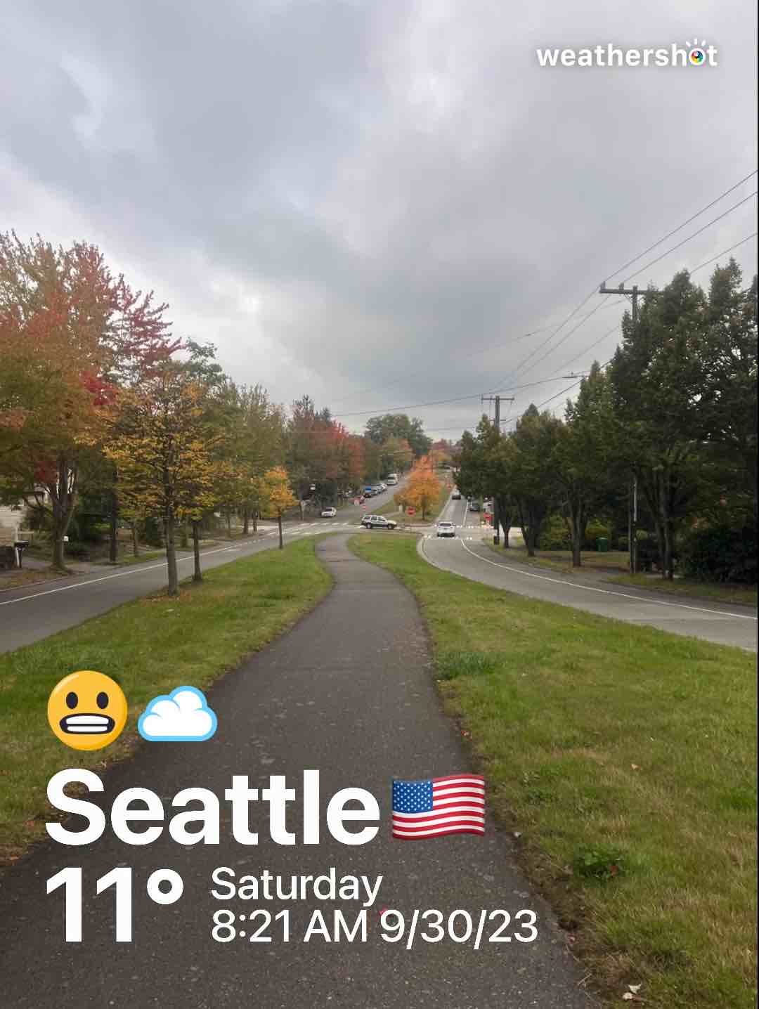 Cloudy weather in Seattle, 52°F — September 30, 2023 (community photo)