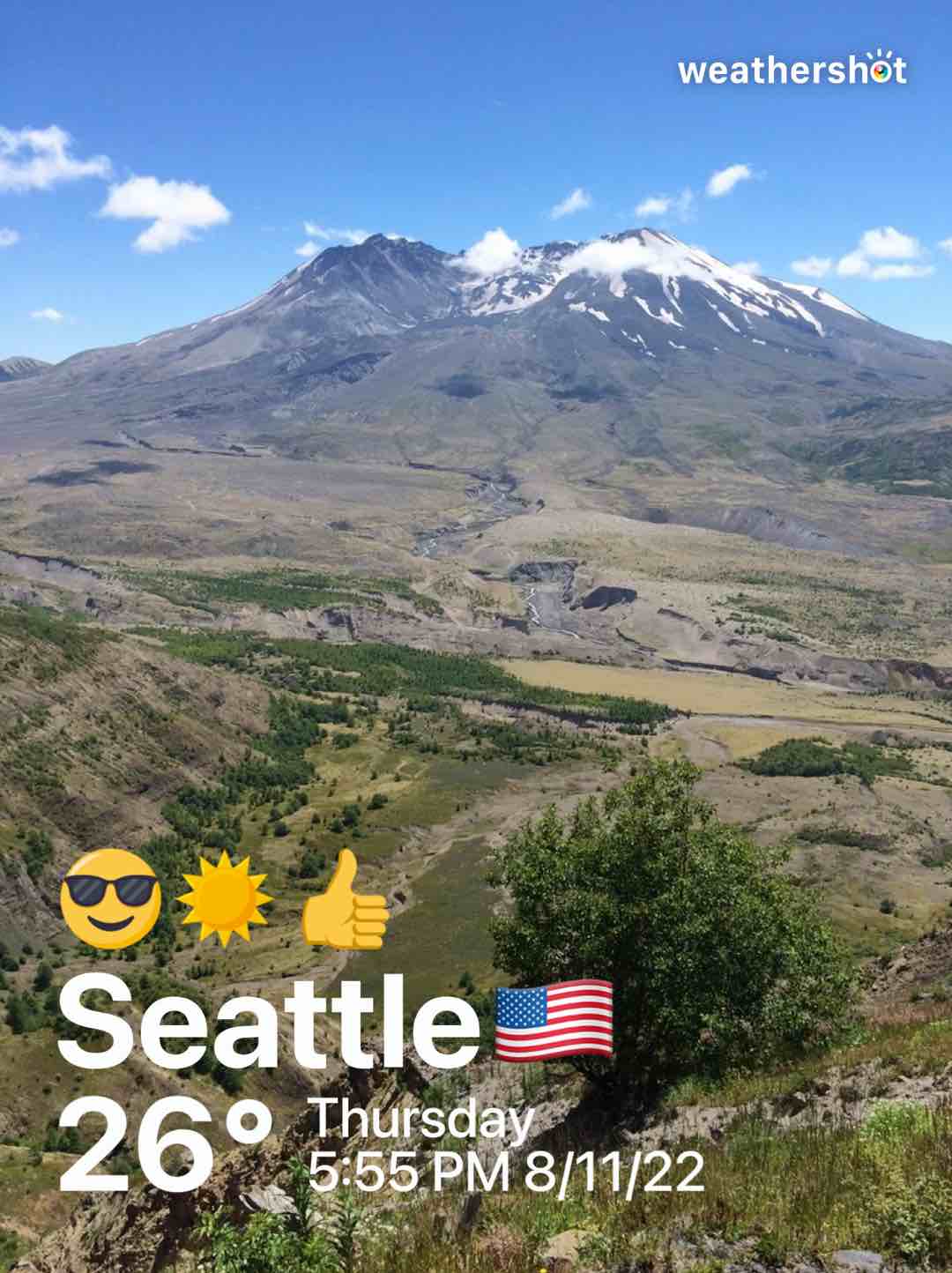 Clear weather in Seattle, 79°F — August 11, 2022 (community photo)