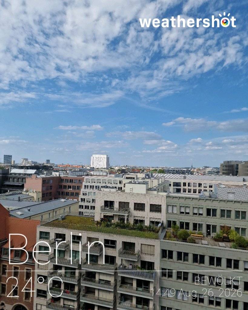 Cloudy weather near Berlin, 24°C — August 26, 2026 (community photo)