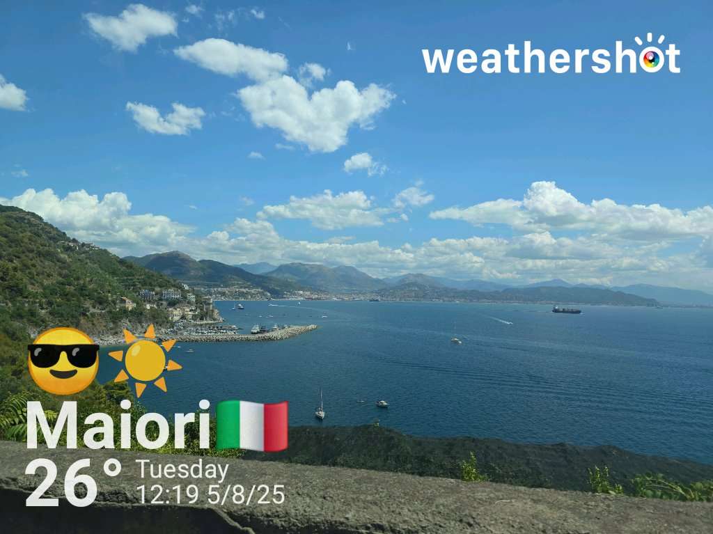 Clear weather in Maiori, 26°C — August 5, 2025 (community photo)