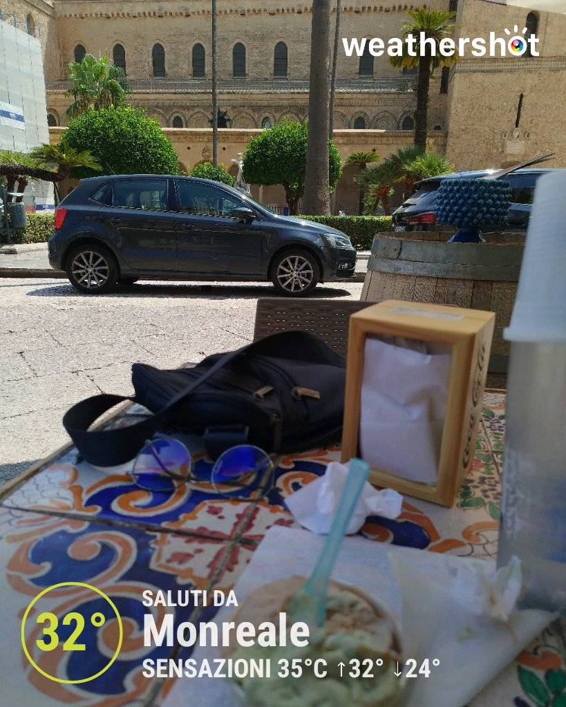Sunny weather in Monreale, 32°C — August 16, 2026 (community photo)