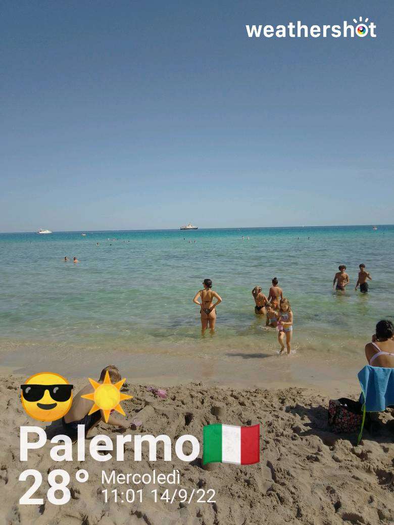 Sunny weather in Palermo, 28°C — September 14, 2022 (community photo)