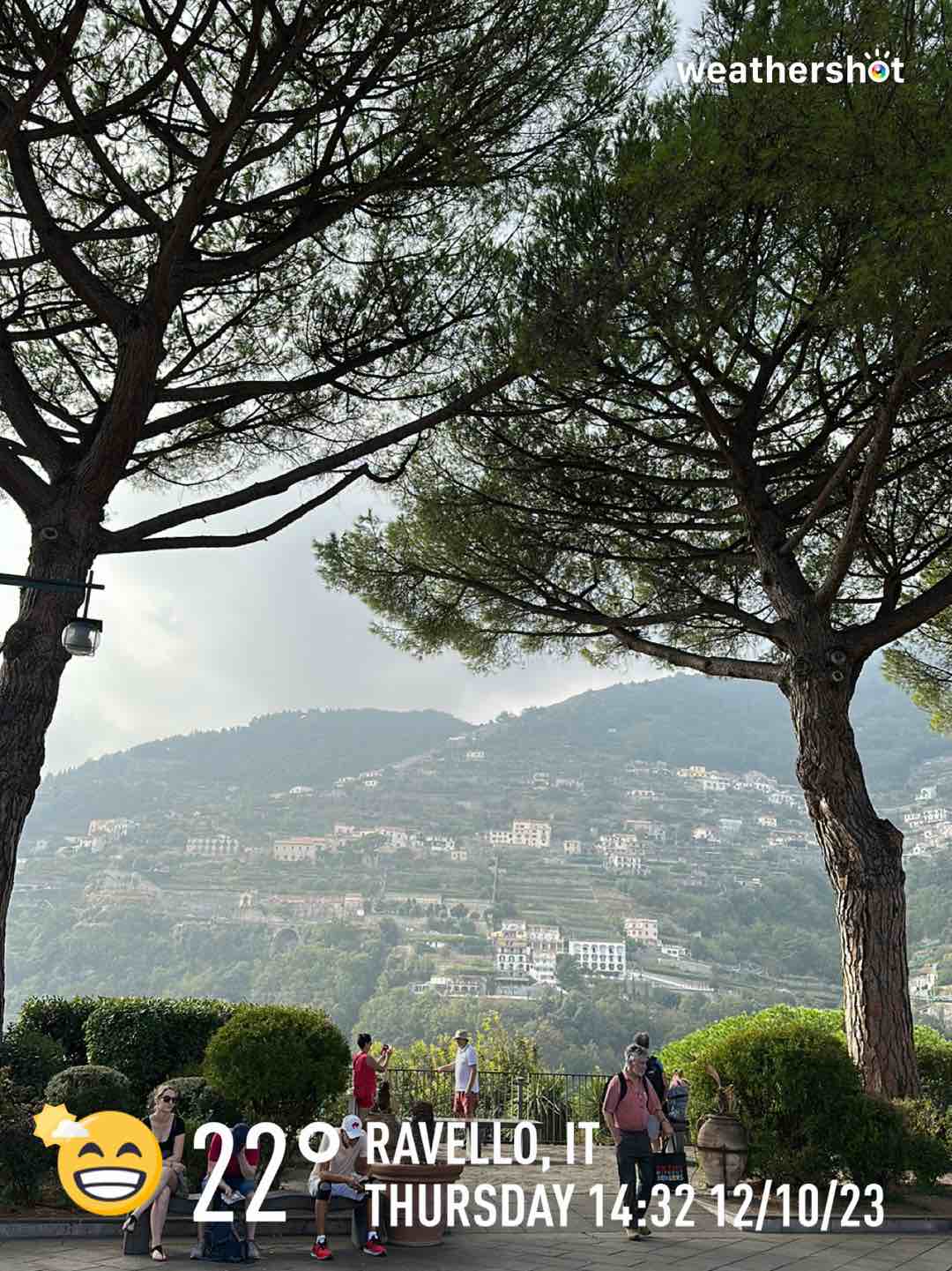 Partly cloudy weather in Ravello, 22°C — October 12, 2023 (community photo)