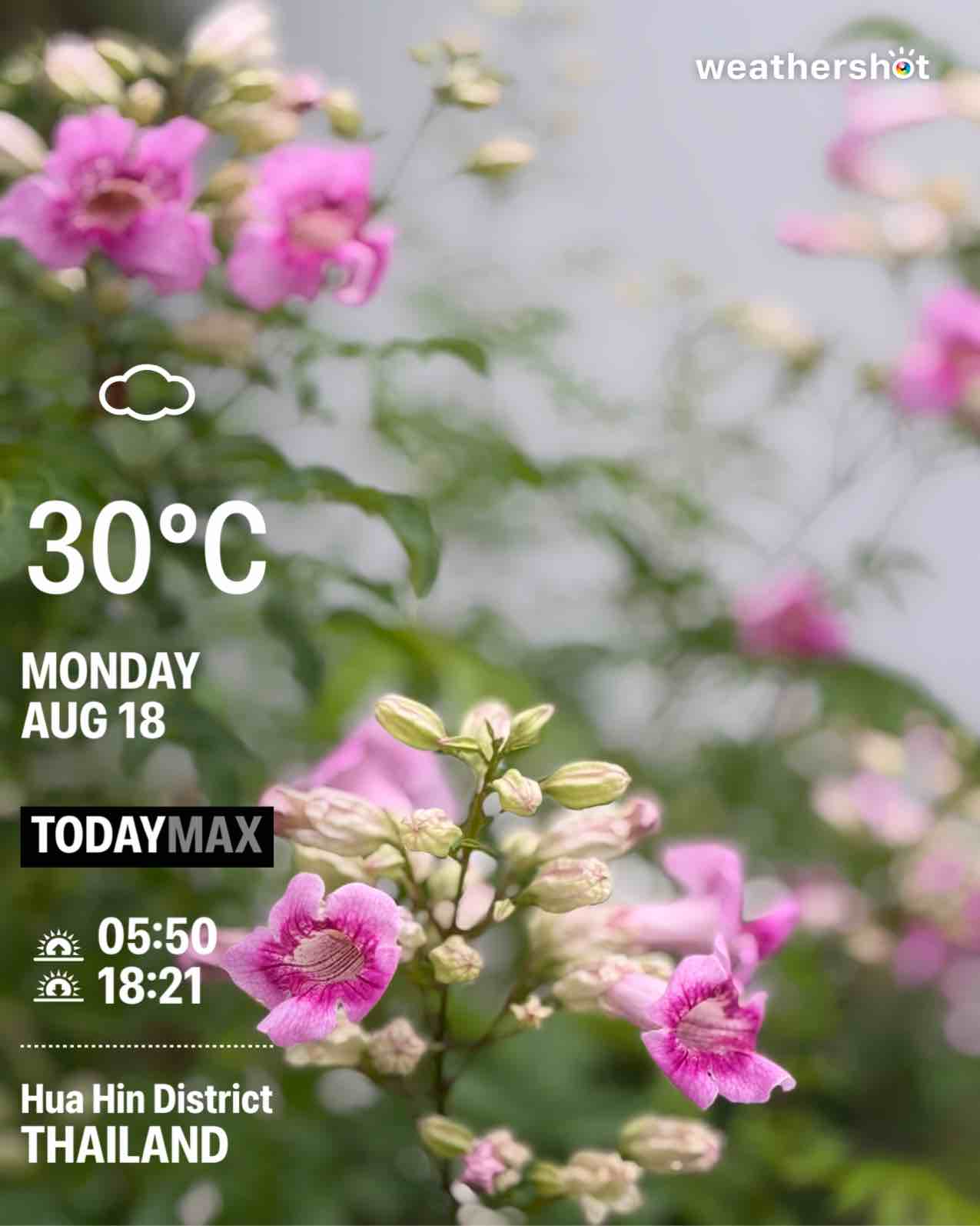Cloudy weather in Hin Lek Fai, 30°C — August 25, 2026 (community photo)