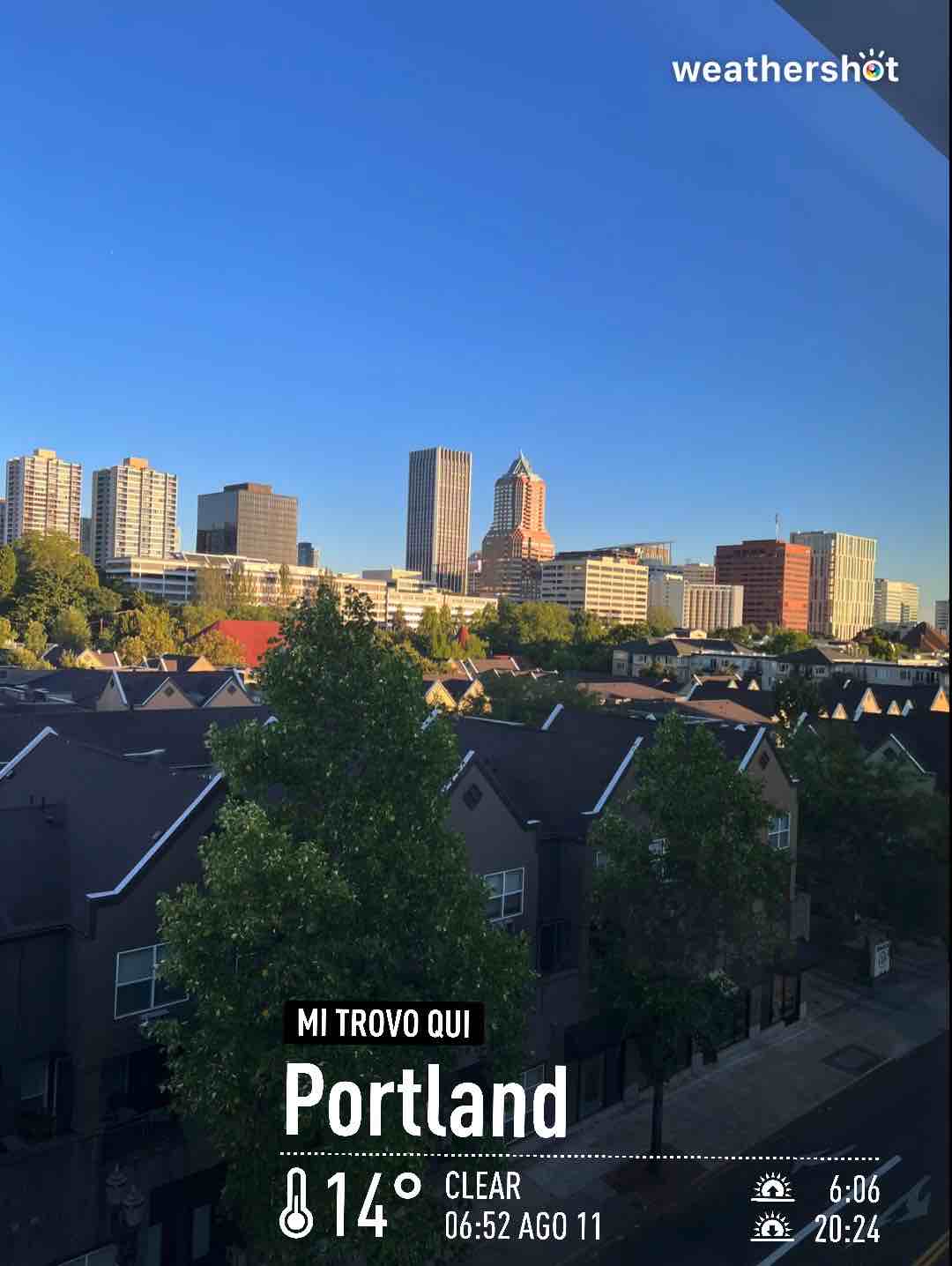 Clear weather in Portland, 57°F — August 11, 2023 (community photo)