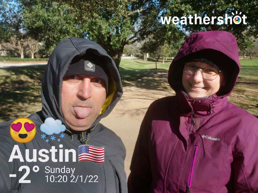 Weather in Austin, 28°F — January 2, 2022 (community photo)