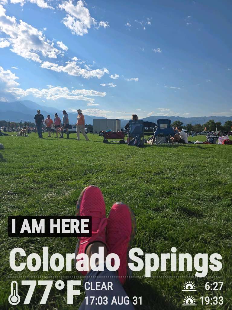 Sunny weather in Colorado Springs, 77°F — August 31, 2025 (community photo)