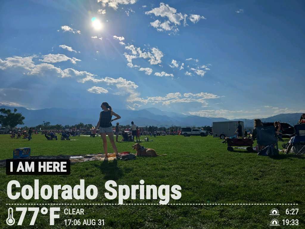 Sunny weather in Colorado Springs, 77°F — August 31, 2025 (community photo)