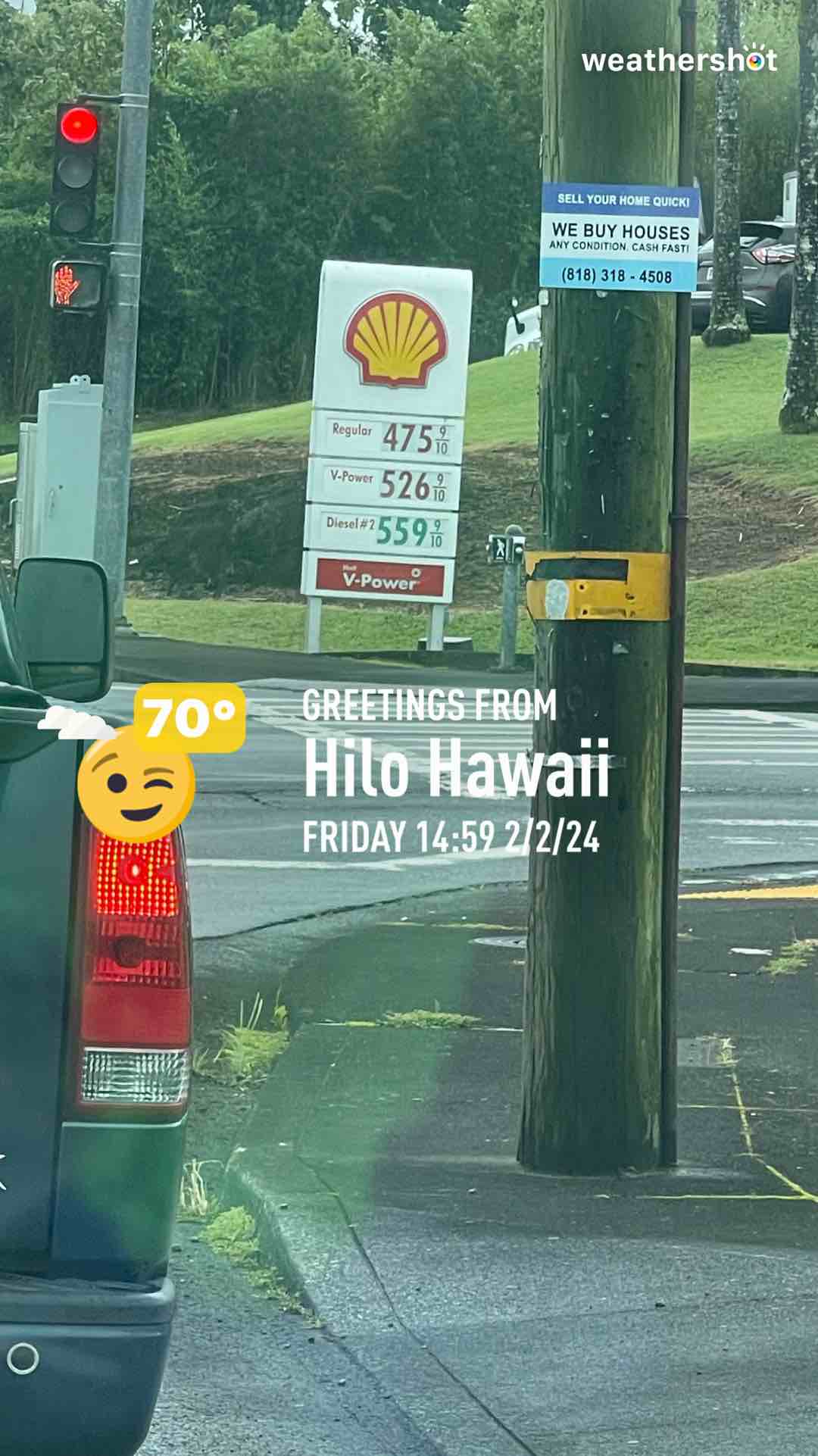 Cloudy weather in Hilo, 70°F — February 2, 2024 (community photo)