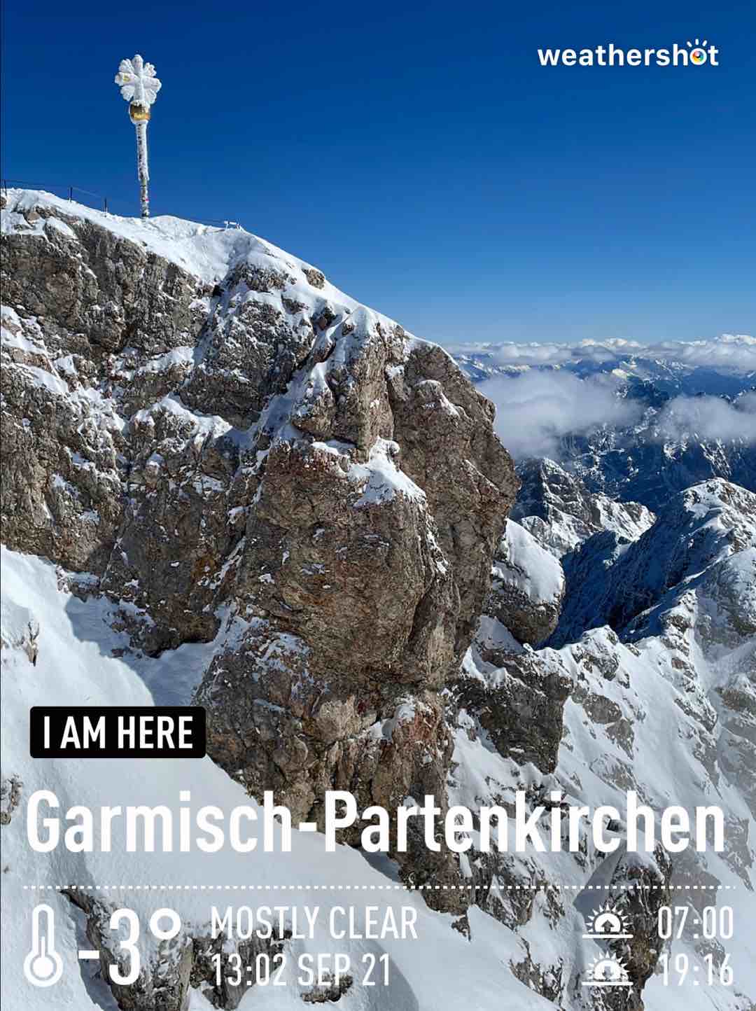 Weather in Garmisch-Partenkirchen, -3°C — September 21, 2022 (community photo)