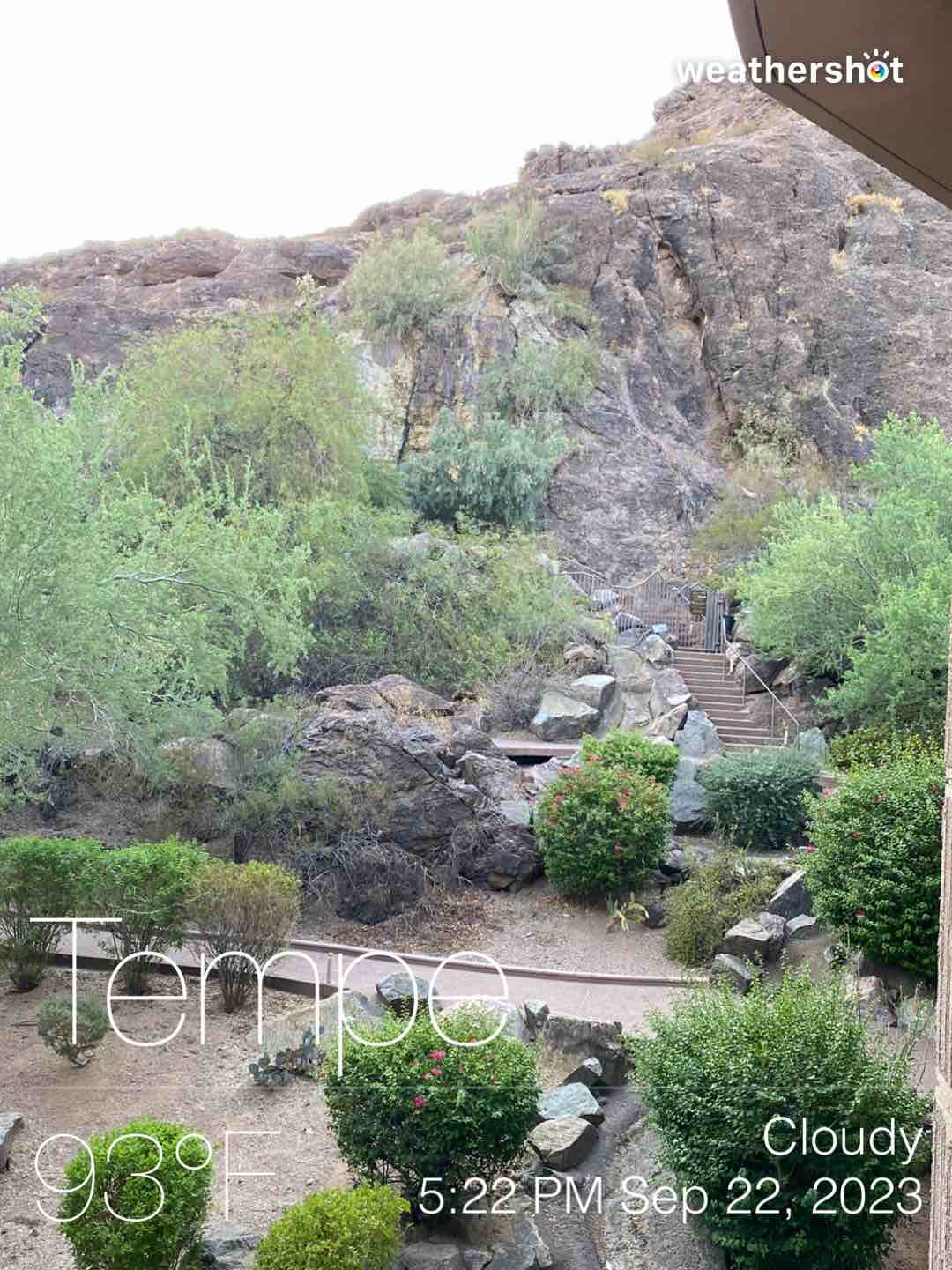 Cloudy weather in Tempe, 93°F — September 22, 2023 (community photo)