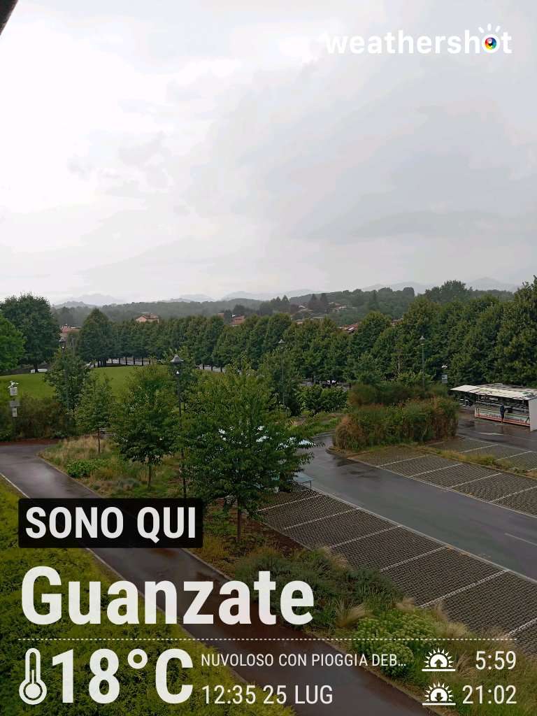Rainy weather in Guanzate, 18°C — July 25, 2025 (community photo)