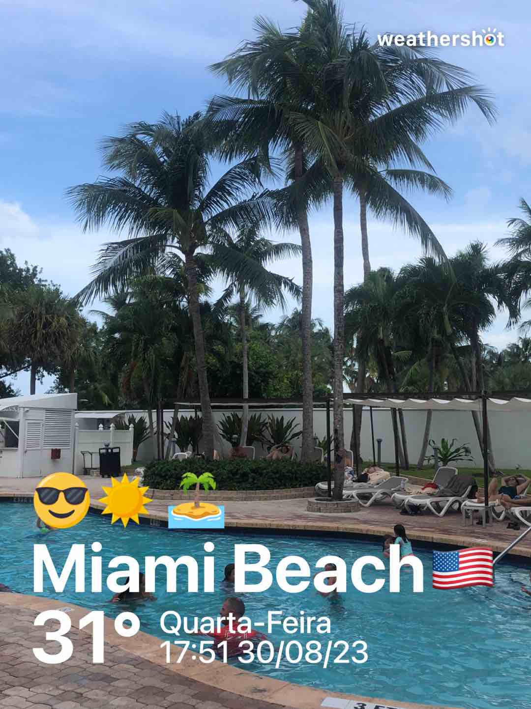 Clear weather in Miami, 88°F — August 30, 2023 (community photo)