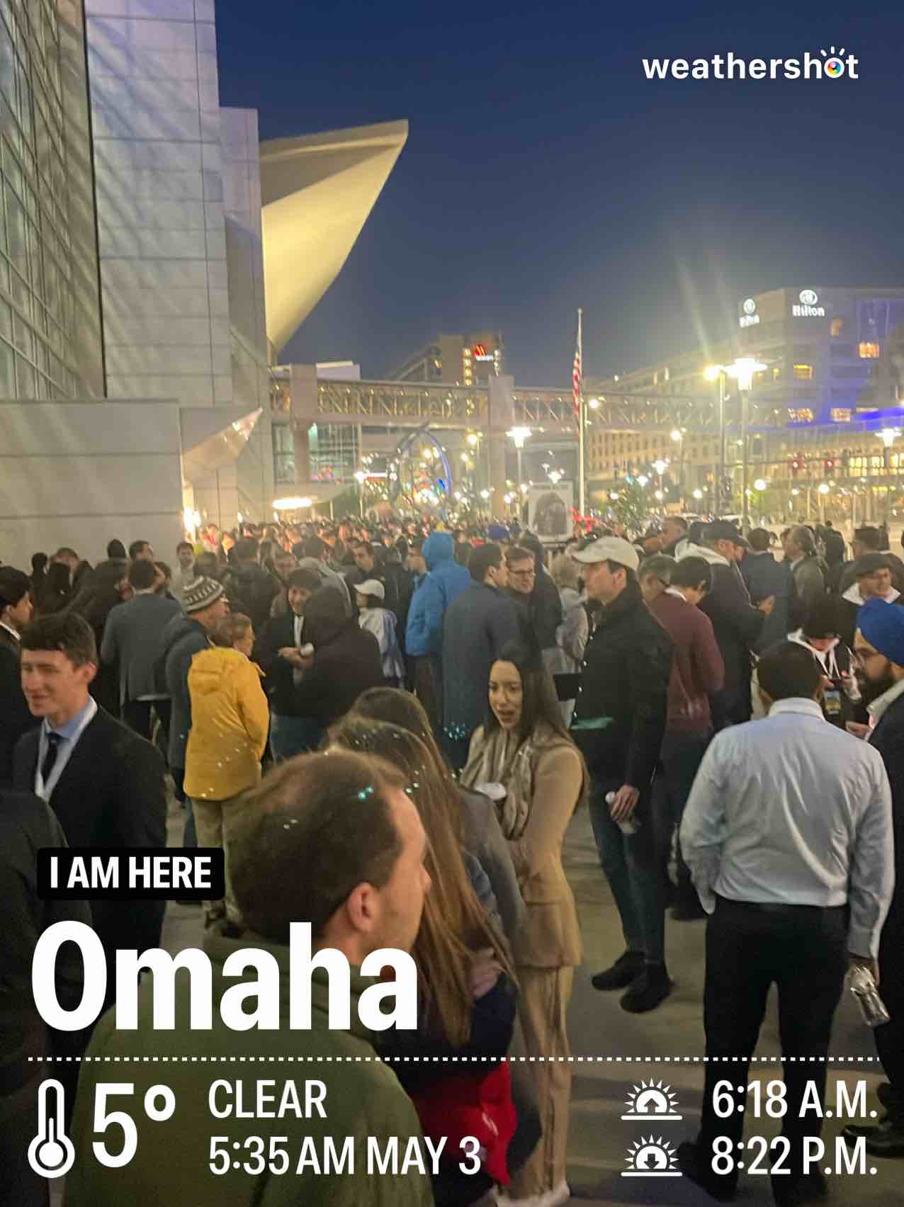 Clear weather in Omaha, 41°F — May 3, 2025 (community photo)