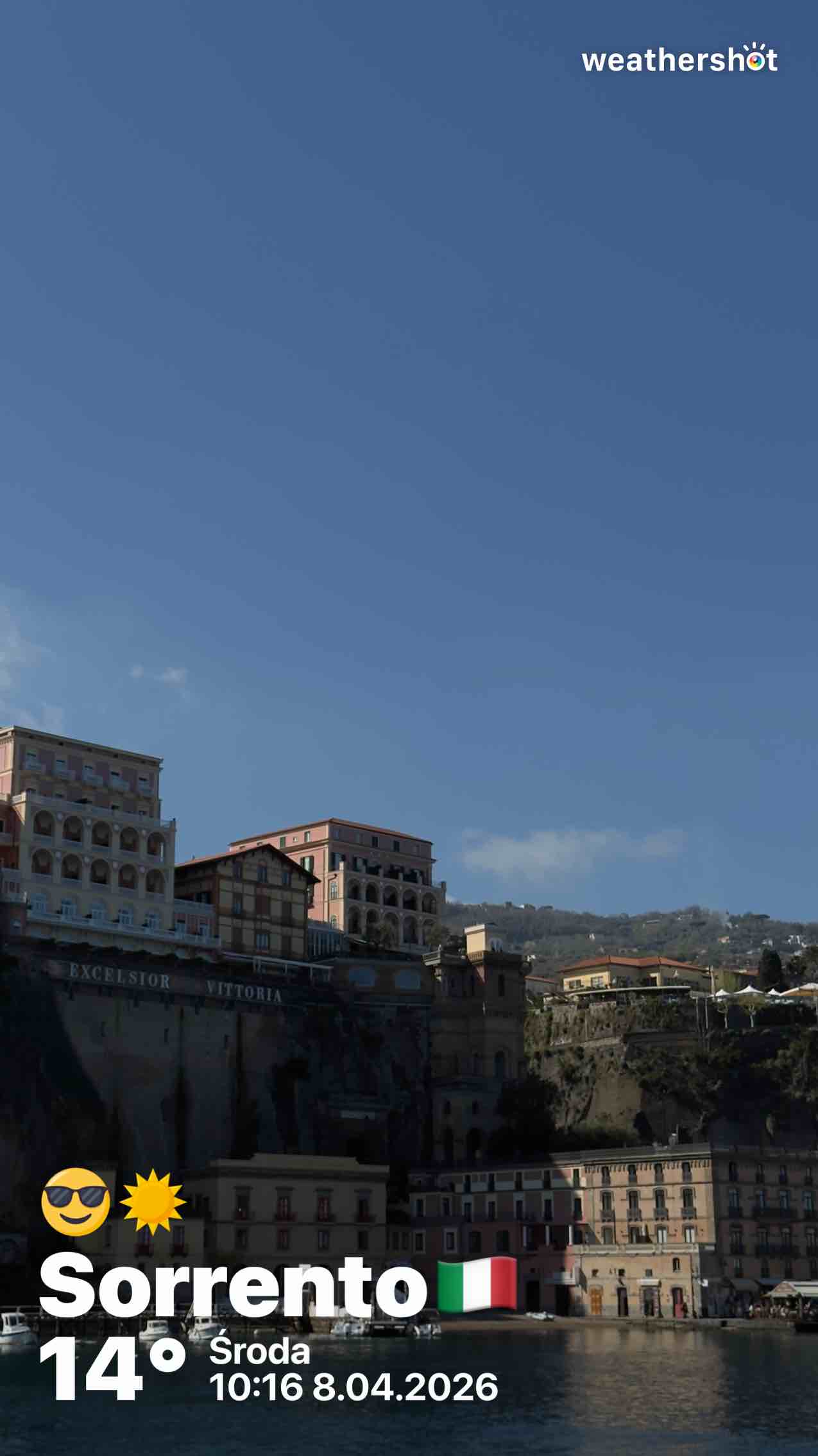 Clear weather in Sorrento, 14°C — April 8, 2026 (community photo)