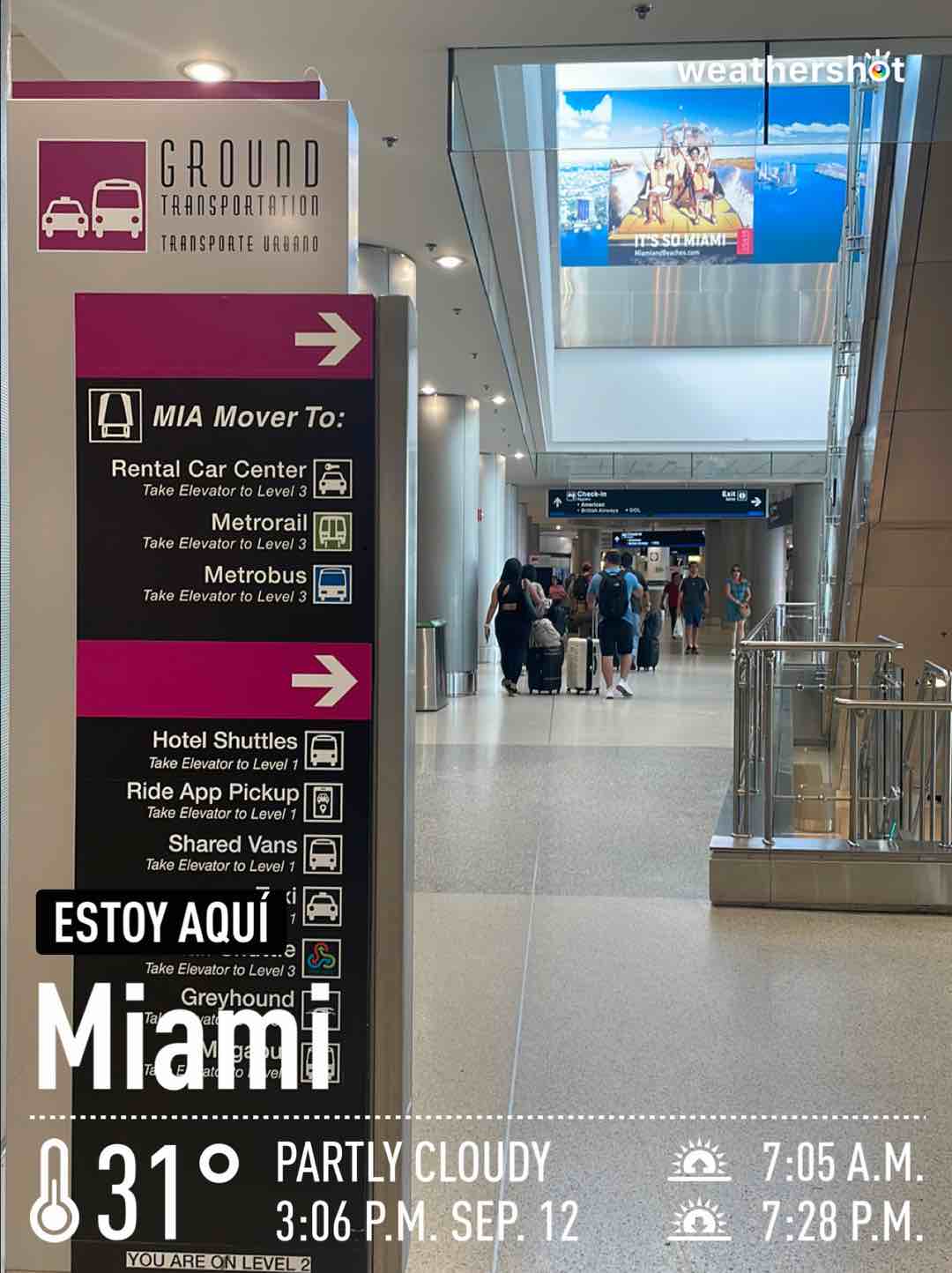 Weather in Miami, 88°F — September 12, 2022 (community photo)