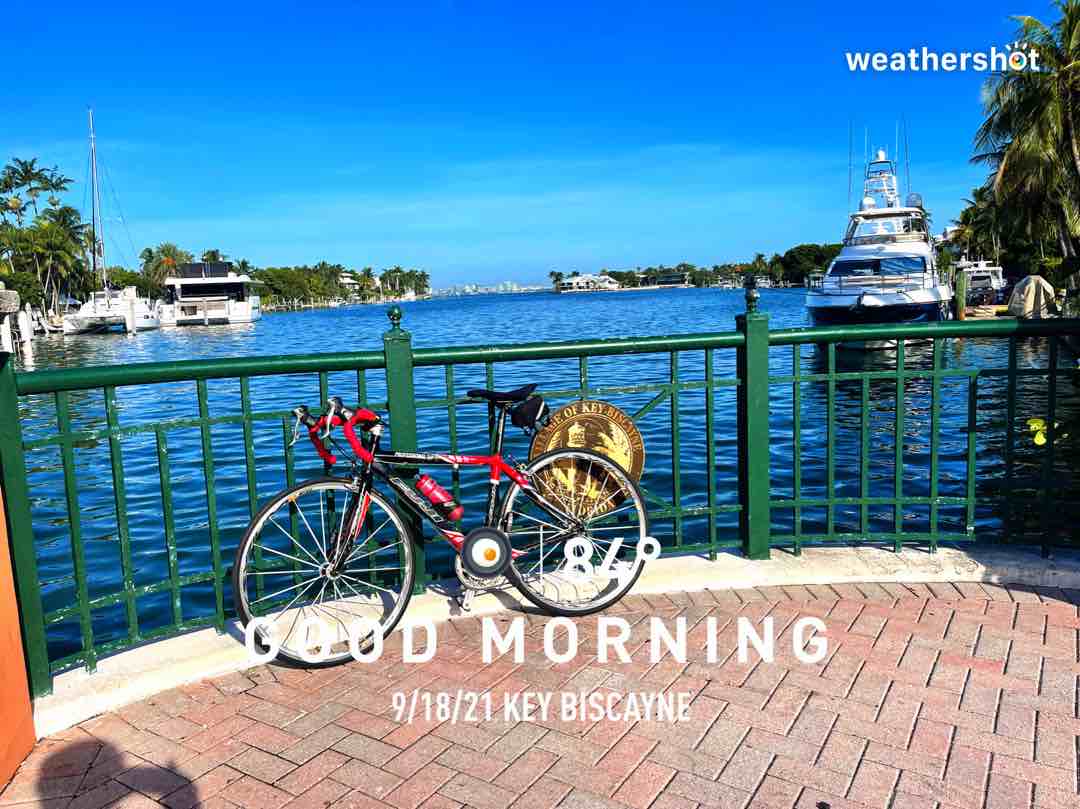 Cloudy weather in Key Biscayne, 84°F — September 18, 2021 (community photo)