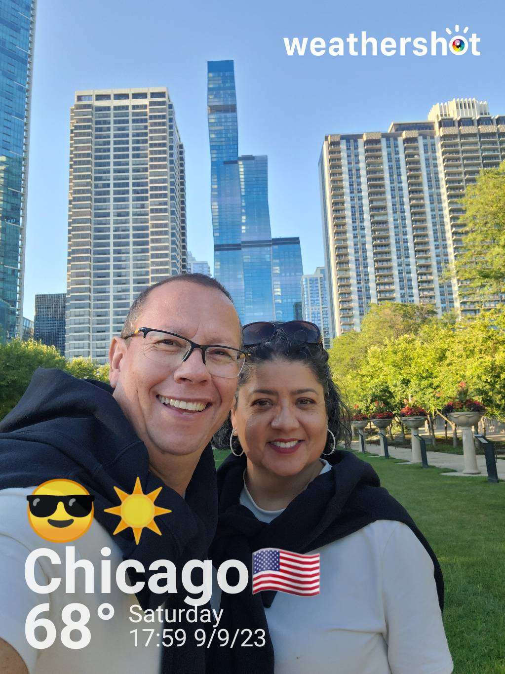 Sunny weather in Chicago, 68°F — September 9, 2023 (community photo)