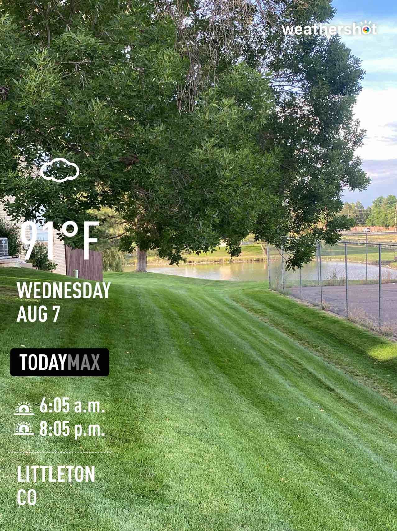 Cloudy weather in Columbine Valley, 72°F — August 7, 2024 (community photo)