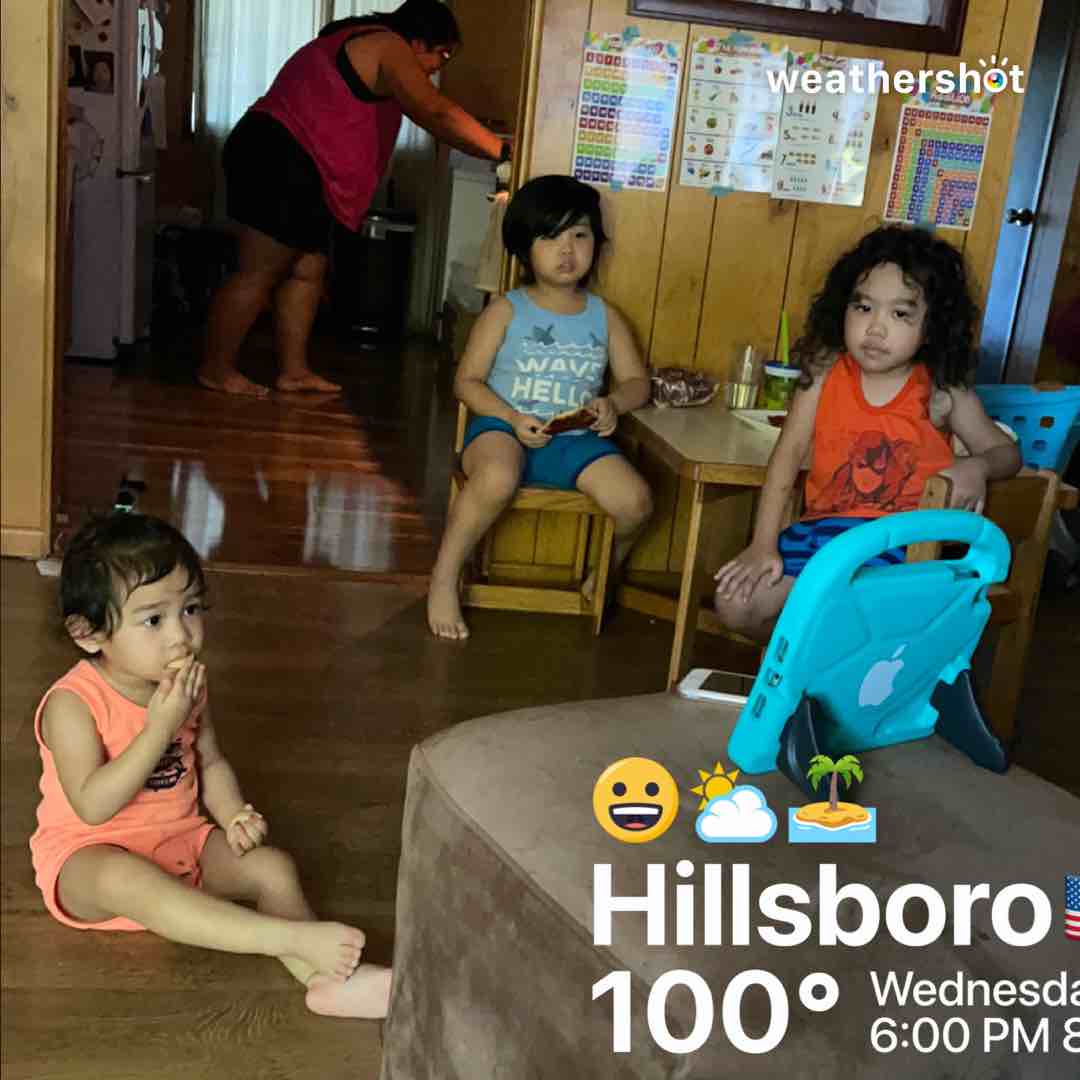 Partly cloudy weather in Hillsboro, 100°F — August 11, 2021 (community photo)