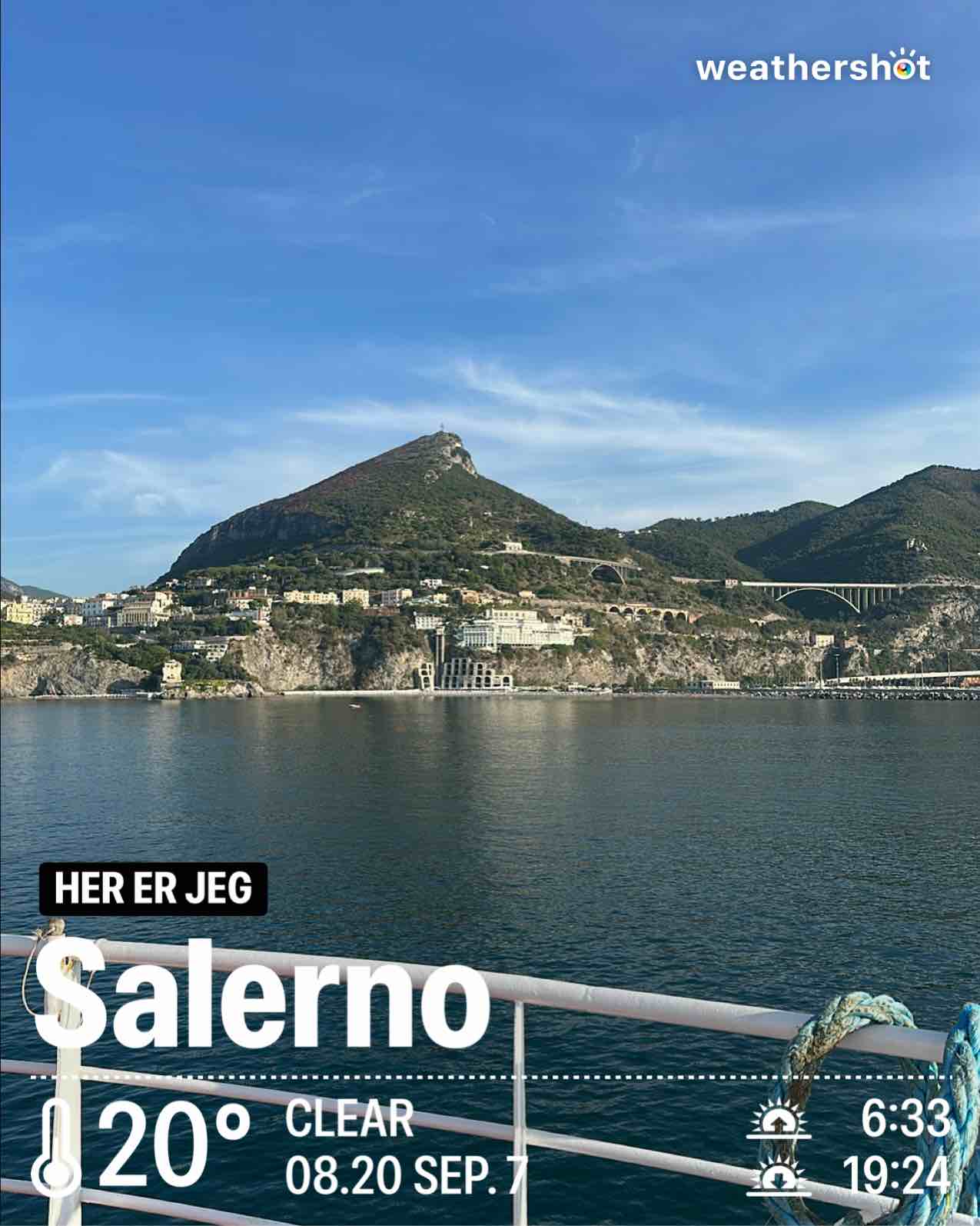 Weather in Vietri sul Mare, 20°C — September 7, 2025 (community photo)