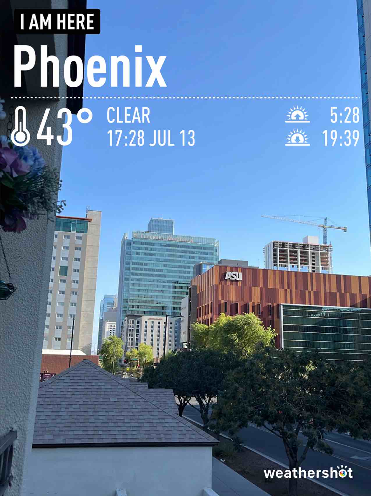 Weather in Phoenix, 109°F — July 13, 2024 (community photo)