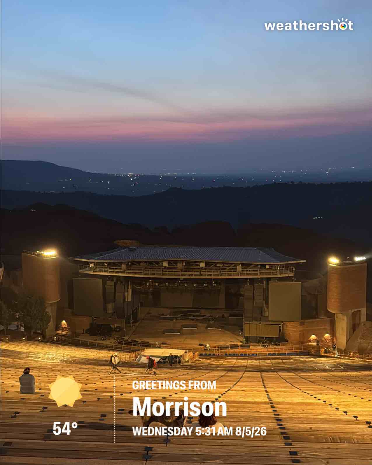 Clear weather in Morrison, 54°F — August 5, 2026 (community photo)