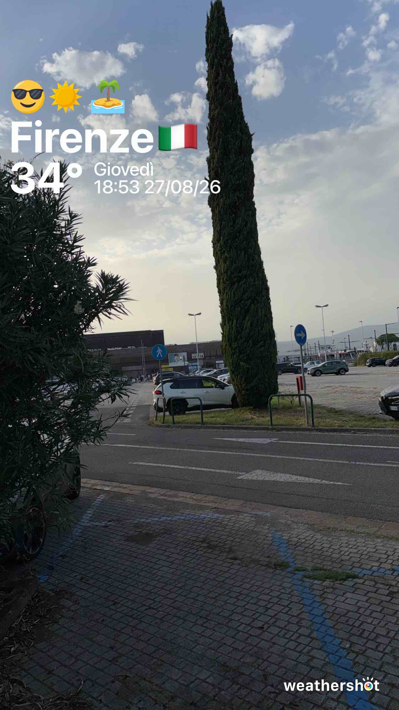 Clear weather in Firenze, 34°C — August 27, 2026 (community photo)