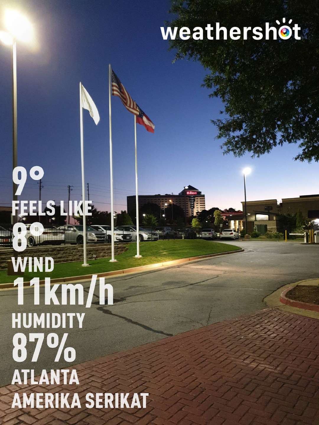 Clear night weather in Atlanta, 48°F — October 23, 2021 (community photo)