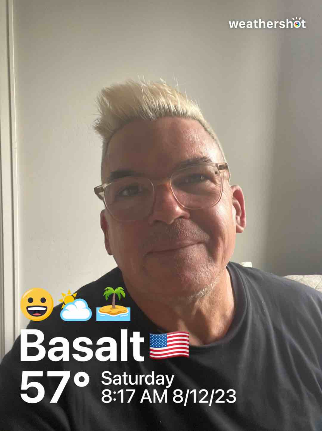 Partly cloudy weather in Basalt, 57°F — August 12, 2023 (community photo)