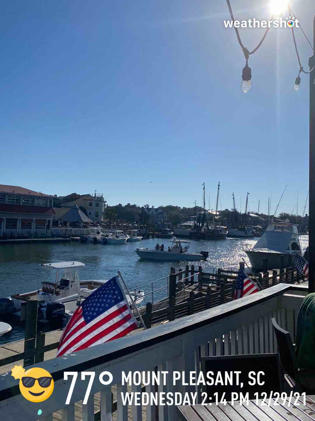 Clear weather in Mount Pleasant, 77°F — December 29, 2021 (community photo)