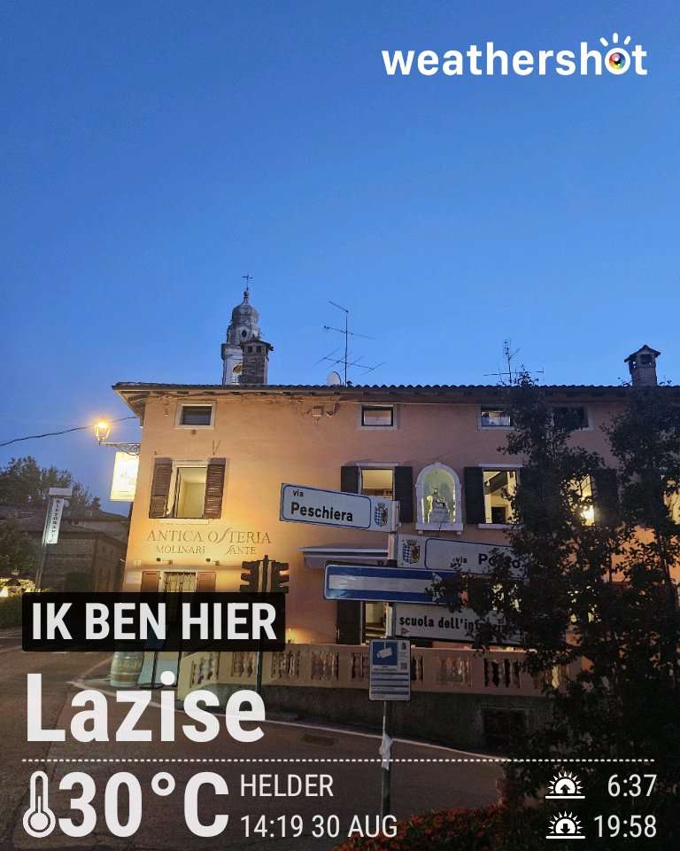 Clear night weather in Lazise, 30°C — August 30, 2026 (community photo)